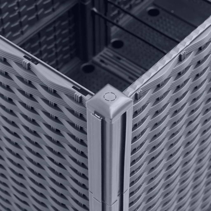 Fioriera aiuola rialzata vassoio piante fiori terrazza giardino con traliccio 160 x 40 x 140 cm PP grigio 02_0038263