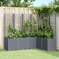 Fioriera Giardino con Graticcio Grigio Blu 160x120x140 cm PP 367876