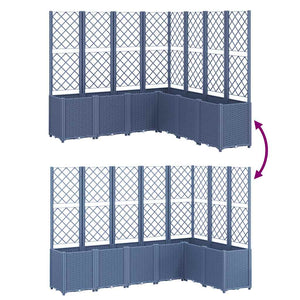 Fioriera Giardino con Traliccio Grigio Blu 160x160x140 cm PP