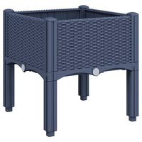 Fioriera da Giardino con Gambe Grigio Blu 40x40x42 cm in PP 367886