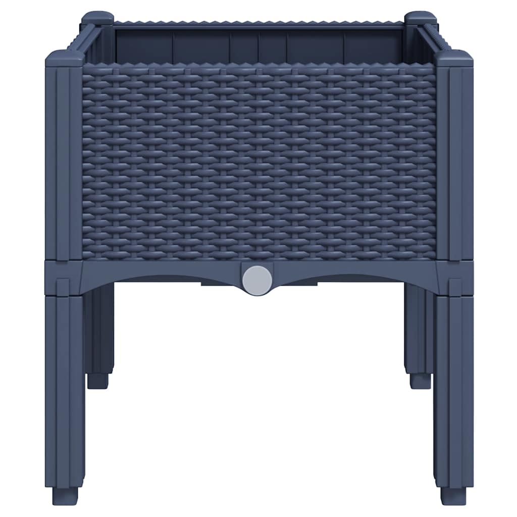 Fioriera da Giardino con Gambe Grigio Blu 40x40x42 cm in PP 367886
