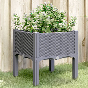 Fioriera da Giardino con Gambe Grigio Blu 40x40x42 cm in PP 367886