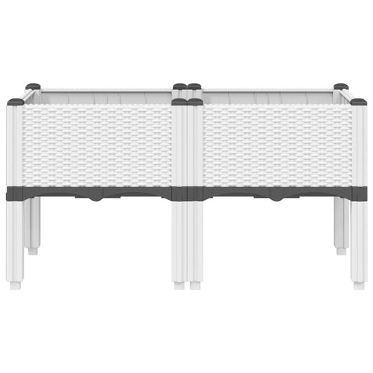 Fioriera rialzata per aiuola da giardino con piedini 80 x 40 x 42 cm PP bianco 02_0038168