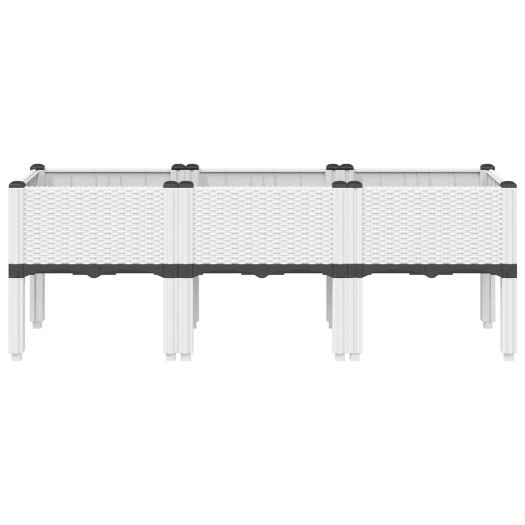 Fioriera da Giardino con Gambe Bianco 120x40x42 cm in PPcod mxl 91350
