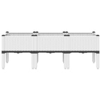 Fioriera da Giardino con Gambe Bianco 120x40x42 cm in PPcod mxl 91350
