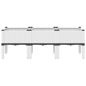 Fioriera da Giardino con Gambe Bianco 120x40x42 cm in PPcod mxl 91350