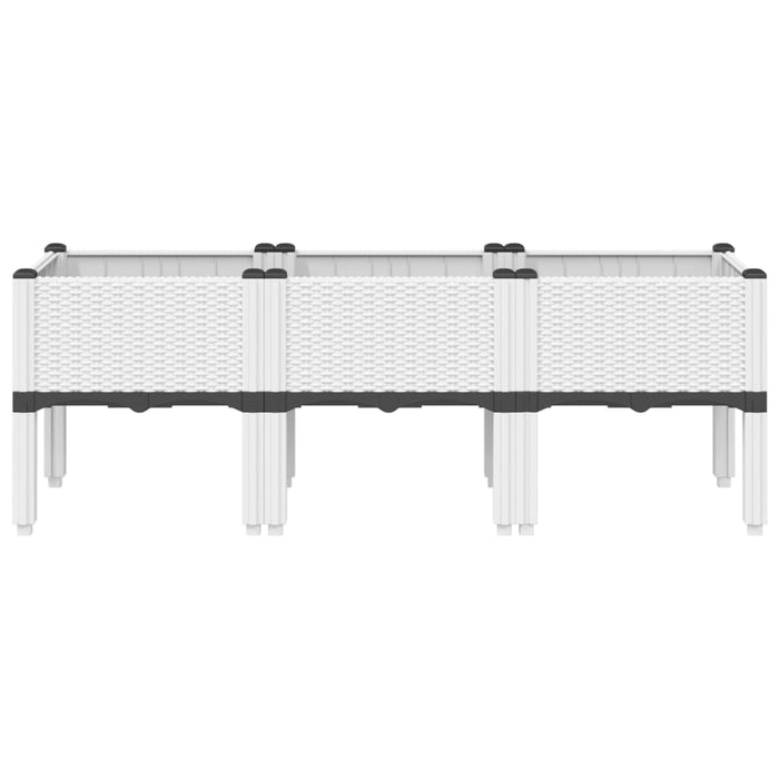 Fioriera da Giardino con Gambe Bianco 120x40x42 cm in PPcod mxl 91350