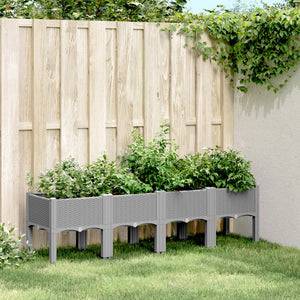 Fioriera da Giardino con Gambe Grigio Chiaro 160x40x42 cm in PPcod mxl 115319
