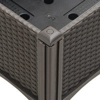 Fioriera da Giardino con Gambe-Vaso da Esterno-Contenitore per Piante Marrone 160x40x42 cm in PP