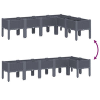 Fioriera rialzata per giardino e terrazza con piedini 160 x 120 x 42 cm PP grigio 02_0038154