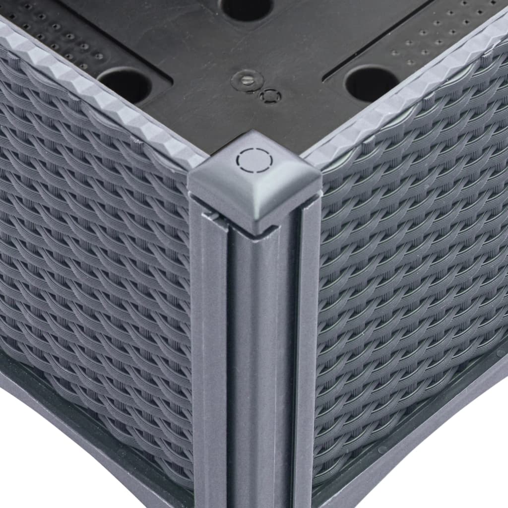 Fioriera rialzata per giardino e terrazza con piedini 160 x 120 x 42 cm PP grigio 02_0038154