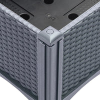 Fioriera rialzata per giardino e terrazza con piedini 160 x 120 x 42 cm PP grigio 02_0038154