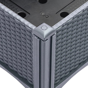 Fioriera rialzata per giardino e terrazza con piedini 160 x 120 x 42 cm PP grigio 02_0038154