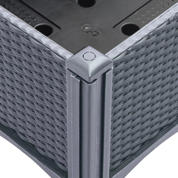 Fioriera rialzata per giardino e terrazza con piedini 160 x 120 x 42 cm PP grigio 02_0038154