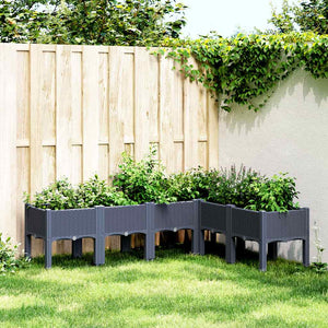 Fioriera da Giardino con Gambe Grigio Blu 160x120x42 cm in PP