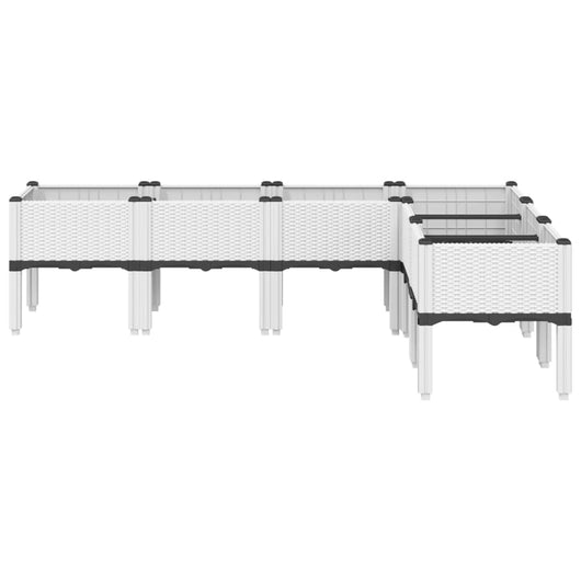 Fioriera rialzata per aiuola fioriera per terrazza giardino con piedini 160 x 120 x 42 cm PP bianco 02_0038153