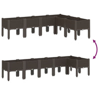 Fioriera da Giardino con Gambe-Vaso da Esterno-Contenitore per Piante Marrone 160x120x42 cm in PP