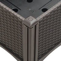 Fioriera da Giardino con Gambe-Vaso da Esterno-Contenitore per Piante Marrone 160x120x42 cm in PP