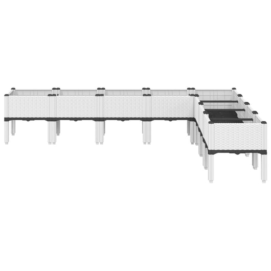 Fioriera rialzata per aiuola fioriera per terrazza giardino con piedini 200 x 160 x 42 cm PP bianco 02_0038161