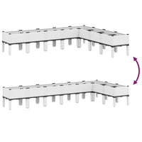 Fioriera da Giardino con Gambe-Vaso da Esterno-Contenitore per Piante Bianca 200x160x42 cm in PP