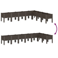 Fioriera da Giardino con Gambe-Vaso da Esterno-Contenitore per Piante Marrone 200x160x42 cm in PP