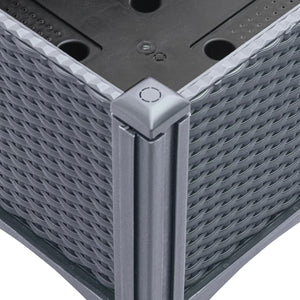 Fioriera aiuola rialzata vassoio piante fiori terrazza giardino con traliccio 40 x 40 x 142 cm PP grigio 02_0038291