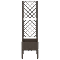Fioriera da Giardino con Traliccio Marrone 40x40x142 cm in PP 367920