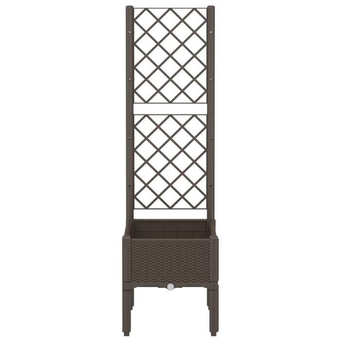 Fioriera da Giardino con Traliccio Marrone 40x40x142 cm in PP 367920