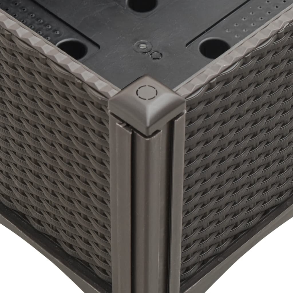 Fioriera da Giardino con Traliccio Marrone 40x40x142 cm in PP 367920