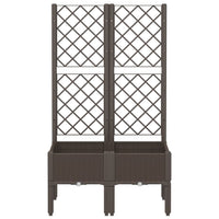 Fioriera da Giardino con Traliccio Marrone 80x40x142 cm in PP