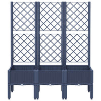 Fioriera Giardino con Traliccio Grigio Blu 120x40x142 cm PP