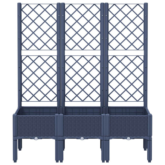 Fioriera Giardino con Traliccio Grigio Blu 120x40x142 cm PP