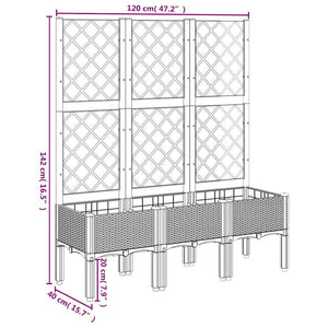 Fioriera Giardino con Traliccio Grigio Blu 120x40x142 cm PP