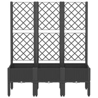 Fioriera rialzata per aiuola fioriera per terrazza giardino con traliccio 120 x 40 x 142 cm PP nero 02_0038241