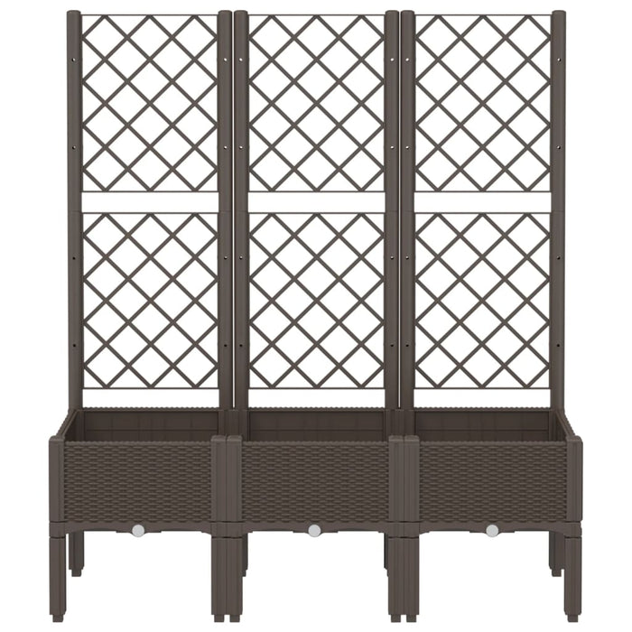 Fioriera da Giardino con Traliccio Marrone 120x40x142 cm in PP