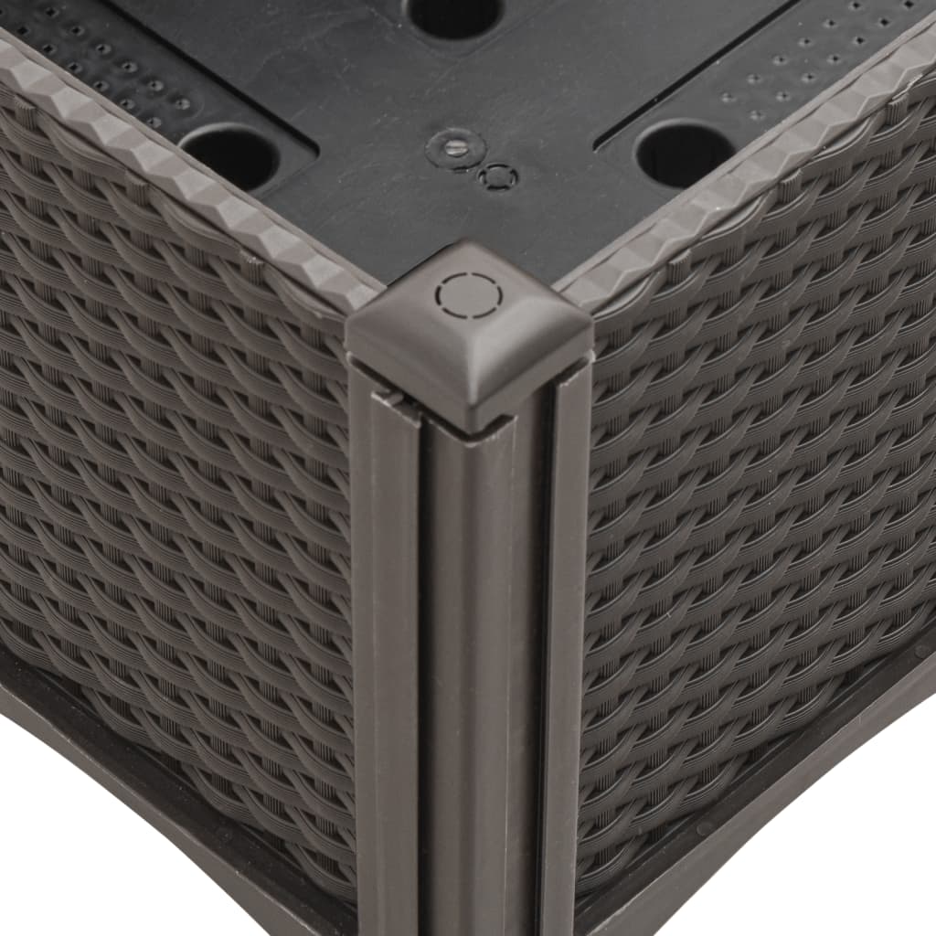 Vaso per fioriera aiuola rialzata piante fiori terrazza giardino con traliccio 120 x 40 x 142 cm PP marrone 02_0038240