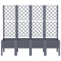 Vaso per fioriera aiuola rialzata piante fiori terrazza giardino con traliccio 160 x 40 x 142 cm PP grigio 02_0038267