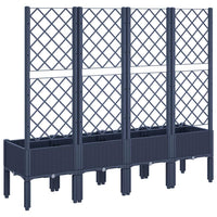 Fioriera Giardino con Traliccio Grigio Blu 160x40x142 cm PP