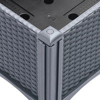 Vaso per fioriera aiuola rialzata piante fiori terrazza giardino con traliccio 160 x 40 x 142 cm PP grigio 02_0038267