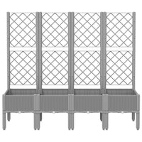 Fioriera Giardino con Traliccio Grigio Chiaro 160x40x142 cm PP