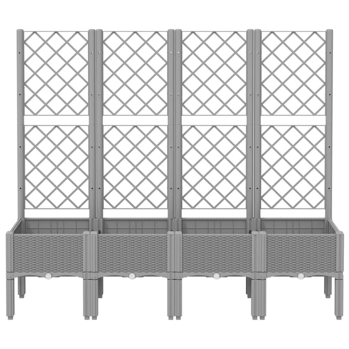 Fioriera Giardino con Traliccio-Vaso da Esterno-Contenitore per Piante Grigio Chiaro 160x40x142 cm PP