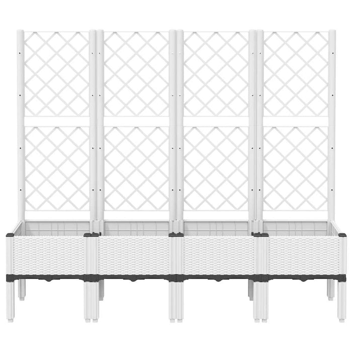 Fioriera da Giardino con Traliccio Bianco 160x40x142 cm in PPcod mxl 91751
