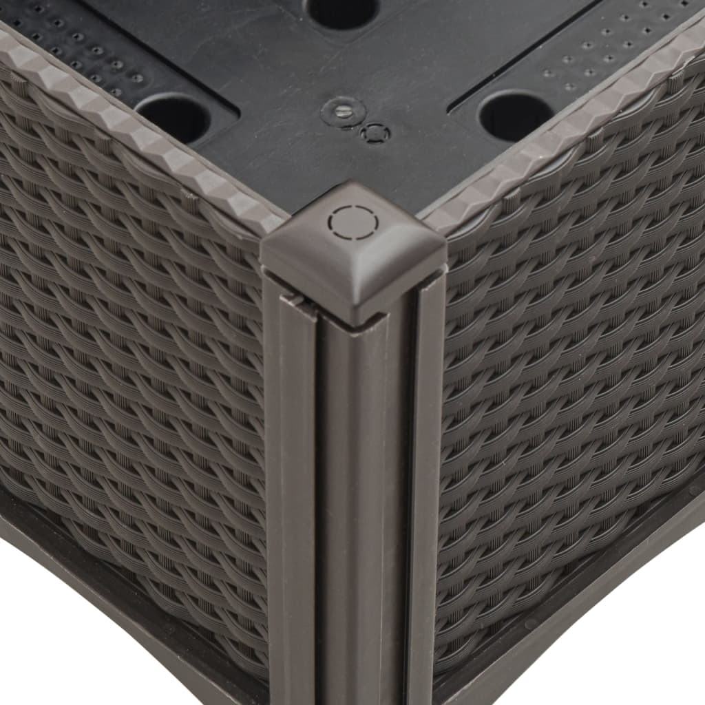 Vassoio per fioriera aiuola rialzata piante fiori terrazza giardino con traliccio 160 x 40 x 142 cm PP marrone 02_0038268