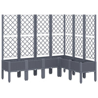Vaso per fioriera aiuola rialzata piante fiori terrazza giardino con traliccio 160 x 120 x 142 cm PP grigio 02_0038251