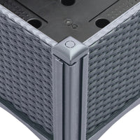 Vaso per fioriera aiuola rialzata piante fiori terrazza giardino con traliccio 160 x 120 x 142 cm PP grigio 02_0038251