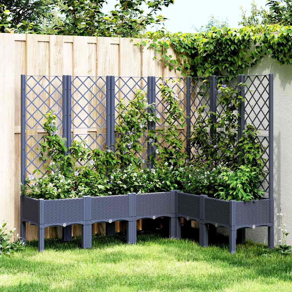 Fioriera Giardino con Graticcio Grigia 160x120x142 cm in PPcod mxl 91915