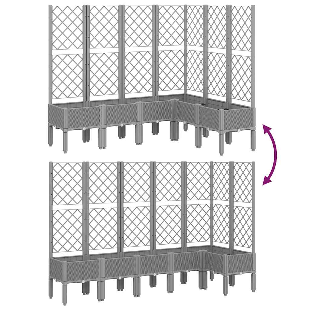 Fioriera Giardino con Graticcio-Vaso da Esterno-Contenitore per Piante Grigio Chiaro 160x120x142 cm PP