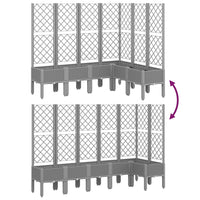 Vassoio per fioriera aiuola rialzata piante fiori terrazza giardino con traliccio leggero 160 x 120 x 142 cm PP grigio 02_0038347