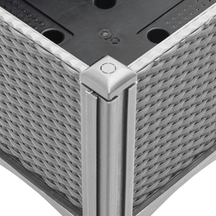 Vassoio per fioriera aiuola rialzata piante fiori terrazza giardino con traliccio leggero 160 x 120 x 142 cm PP grigio 02_0038347