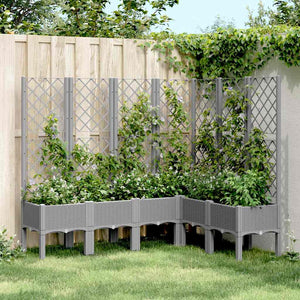 Fioriera Giardino con Graticcio Grigio Chiaro 160x120x142 cm PPcod mxl 115911